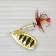 Блешня обертова ZEOX Furor № 3, 6г, колір 009 Gold-Black Dot